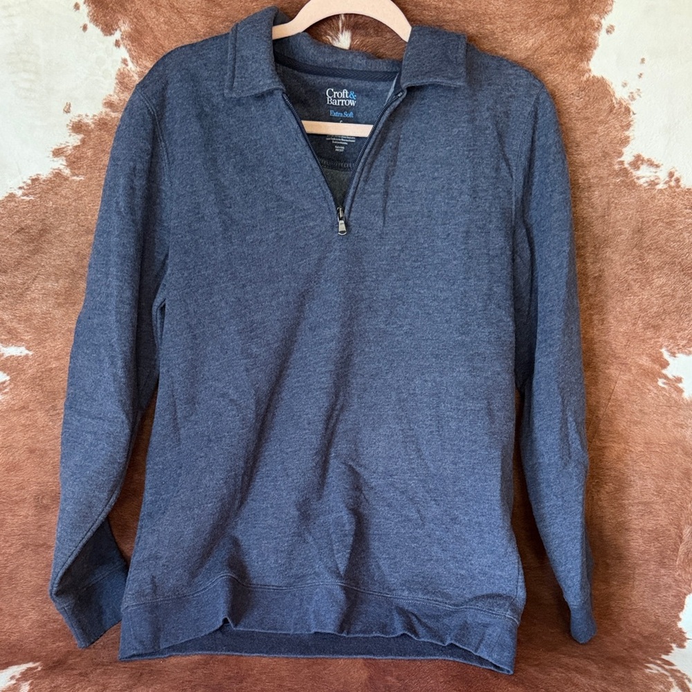 croft & barrow Men's Dark Gray Zip-Up Sweater